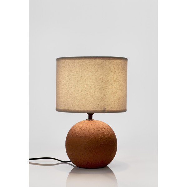 Veioză teracotă din ceramică cu abajur textil (înălțime 32 cm) Irvin – Yes Everyday-image-1