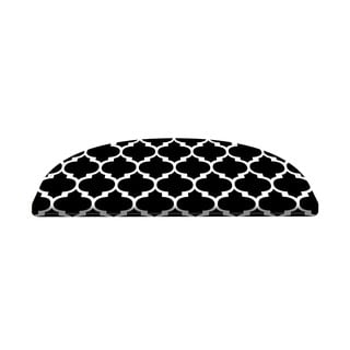 Set 16 covorașe pentru scări Vitaus Madalyon, 20 x 65 cm, negru