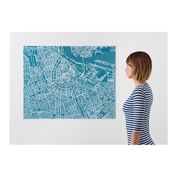 Hartă de perete Palomar Pin Amsterdam, albastru