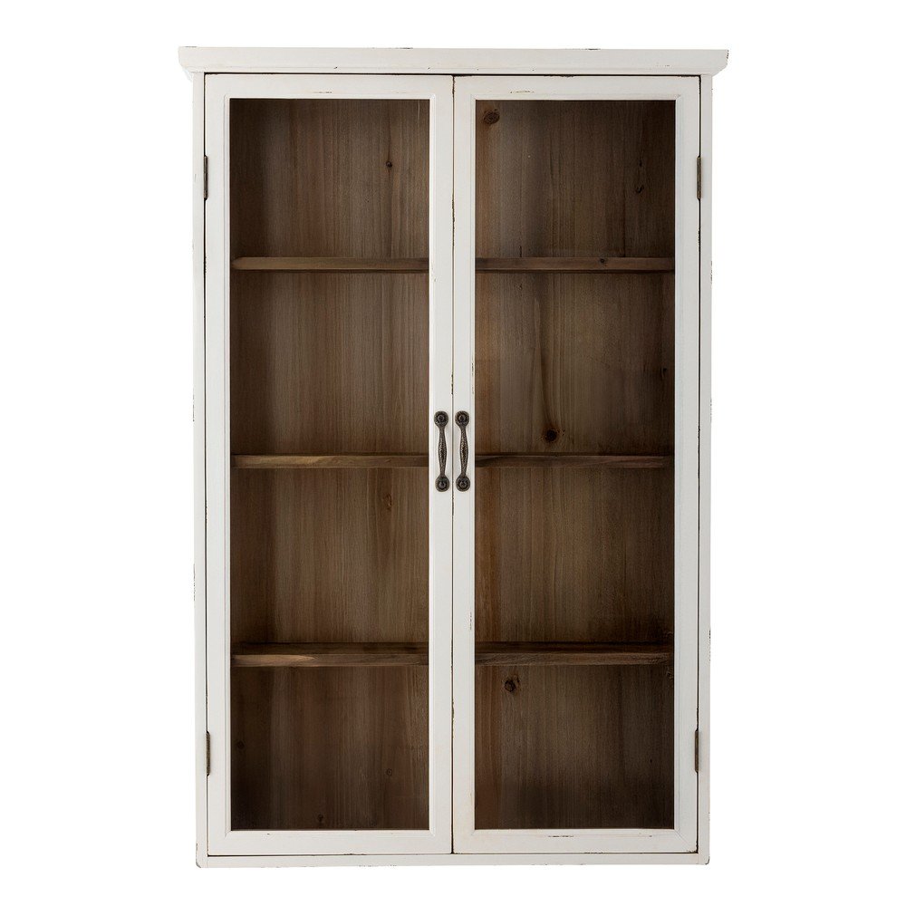 Vitrină albă din lemn de brad suspendată 81x122x18 cm Hazem – Bloomingville