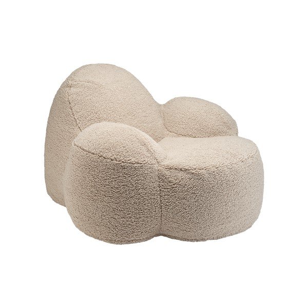 Fotoliu puf pentru copii bej cu tapițerie din blană artificială Momo – Wigiwama