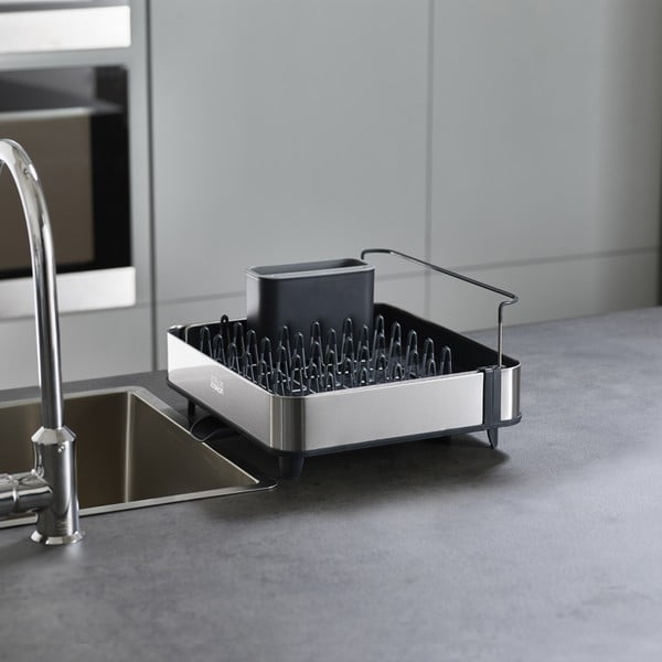 Scurgător de vase gri închis ajustabil din oțel inoxidabil 36x32 cm Extend Steel – Joseph Joseph-image-3