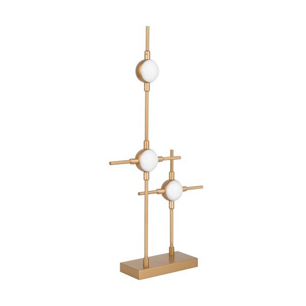Veioză aurie LED din metal cu abajur din sticlă acrilică (înălțime 52 cm) Atomo – Nova Luce