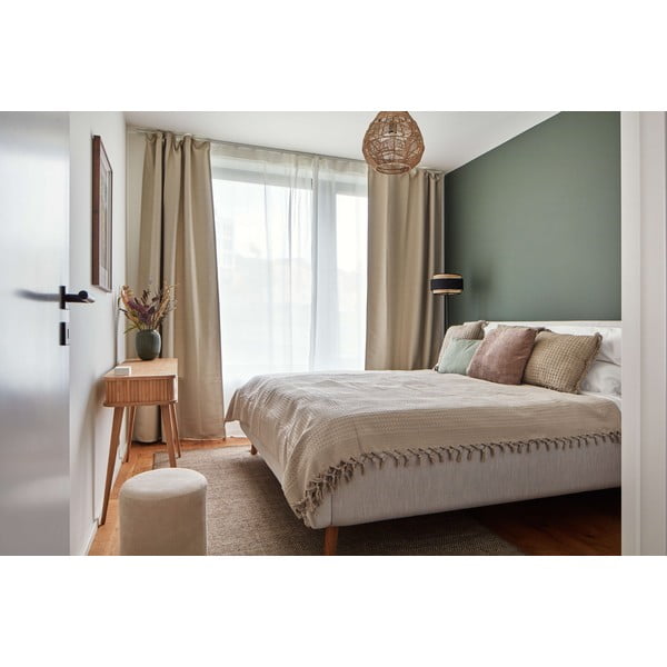 Pat matrimonial gri deschis tapițat cu spațiu de depozitare cu somieră 180x200 cm Lotte – Meise Möbel-image-1