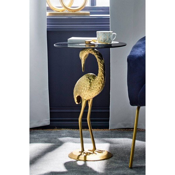 Măsuță auxiliară rotundă cu blat din sticlă ø 40 cm Galapagos – Jotex-image-3
