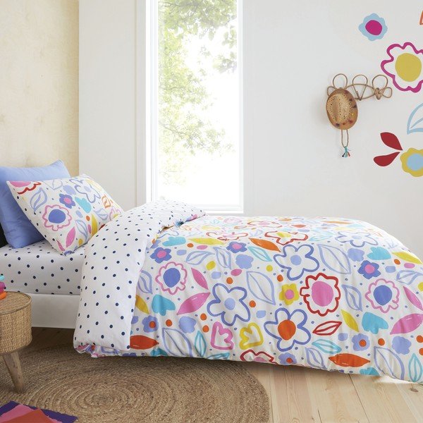 Lenjerie de pat din bumbac pentru copii 200x135 cm Blomme Floral - Pineapple Elephant-image-1