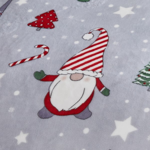 Lenjerie de pat gri din micropluș/cocolino pentru pat dublu, extinsă 230x220 cm Festive Gnomes – Catherine Lansfield-image-3