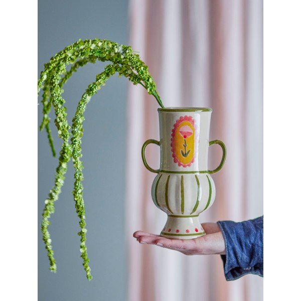 Vază bej din gresie pictată manual (înălțime 21 cm) Odina – Bloomingville-image-1