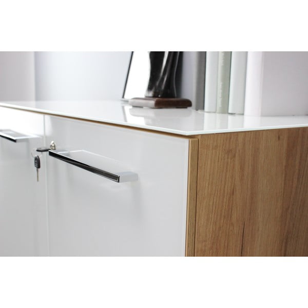 Dulap alb cu aspect de lemn de stejar 80x120 cm Monteria – Germania-image-1