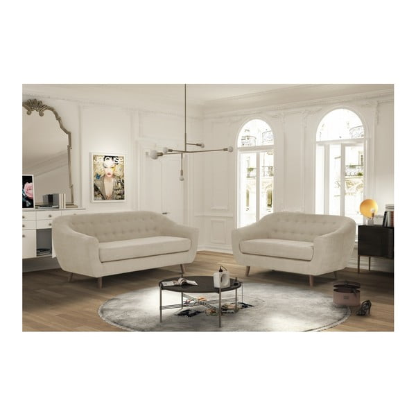 Canapea pentru 2 persoane Jalouse Maison Vicky, maro gri-image-2