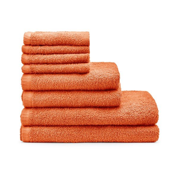 Prosoape de baie portocalii 8 buc. din bumbac cu uscare rapidă Quick Dry – Catherine Lansfield