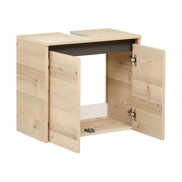 Dulap sub chiuvetă în culoare naturală suspendat cu aspect de lemn de pin 53x60 cm Quickset 393 – Pelipal-image-1