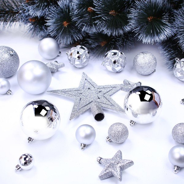 Set 100 decorațiuni de Crăciun DecoKing Star-image-1