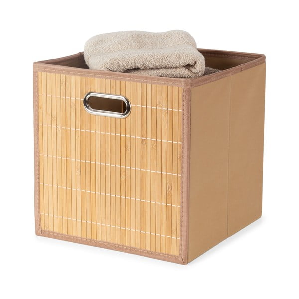 Cutie de depozitare în culoare naturală din bambus 31x31x31 cm – Compactor-image-3
