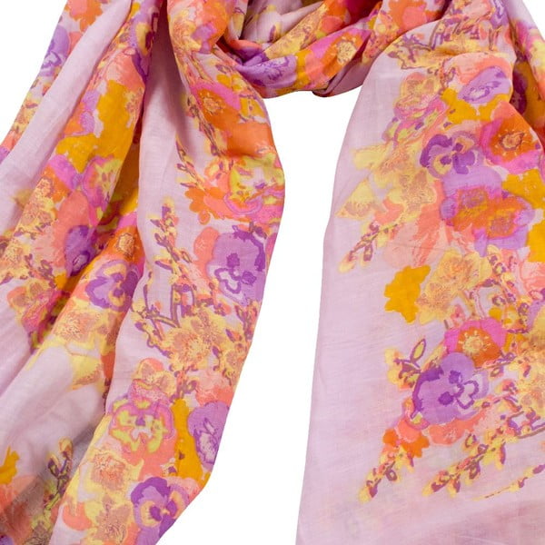 Eșarfă cu adaos de mătase Shirin Sehan - Fleuretta Lavender-image-1