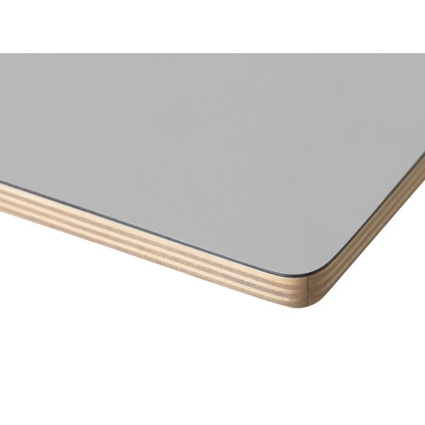 Masă de dining cu picioare din lemn de stejar Unique Furniture Bilbao, gri, 180 x 90 cm-image-3