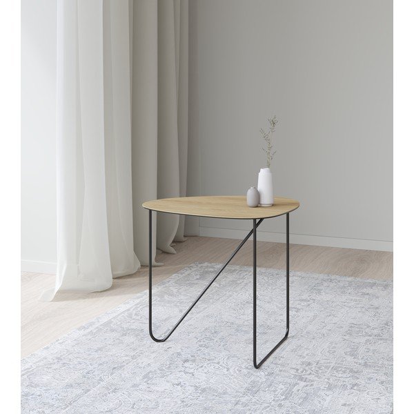 Măsuță de cafea în culoare naturală din metal 37x44 cm Curve M Wood – LIND DNA-image-2