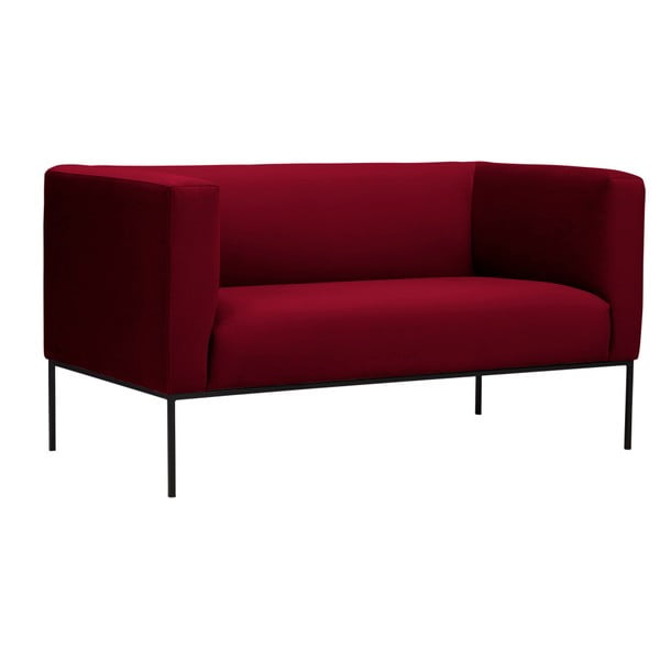 Canapea din catifea cu 2 locuri Windsor & Co Sofas Neptune, roșu-image-2