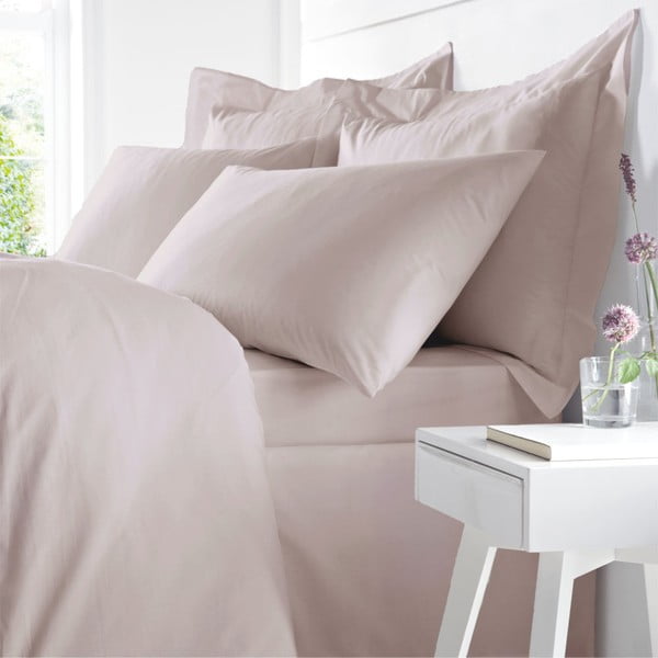 Lenjerie de pat din bumbac egiptean Bianca Blush, 135 x 200 cm, roz-image-1
