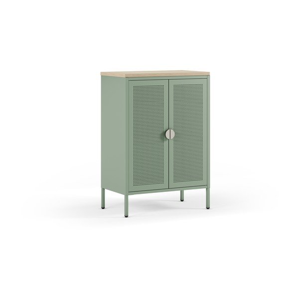 Dulap verde mentă/în culoare naturală din metal 70x100x40 cm Sayla – Marckeric