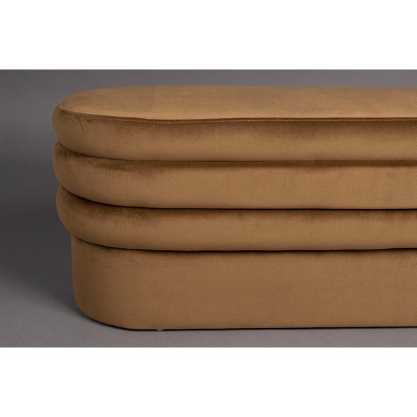 Bancă maro cu tapițerie din catifea Aditi – Dutchbone-image-4