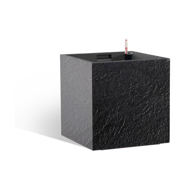 Ghiveci din plastic reciclat cu sistem de auto-irigare Cubico Stone – Flower Lover