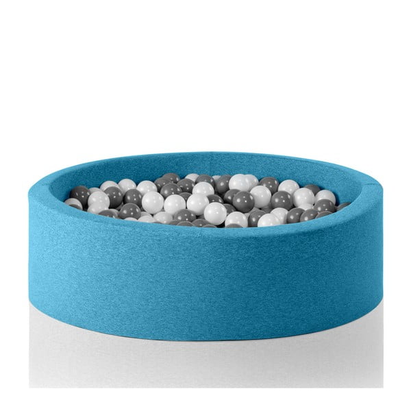 Piscină rotundă pentru copii cu 200 de mingi Misioo, 90 x 30 cm, albastru