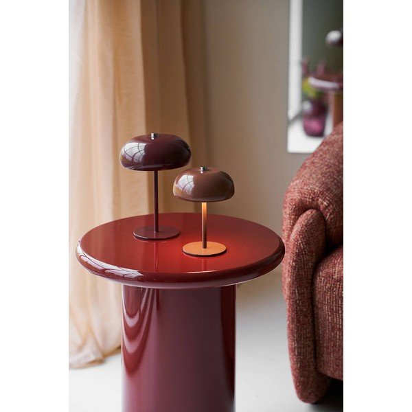 Veioză burgundy din metal (înălțime 23 cm) Margate – House Nordic-image-1
