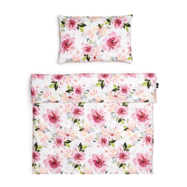 Lenjerie de pat pentru pătuț din bumbac 135x100 cm Watercolor Flowers - ESECO-image-1