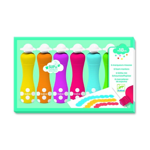 Set 6 culori pentru degete cu aplicator Djeco-image-2