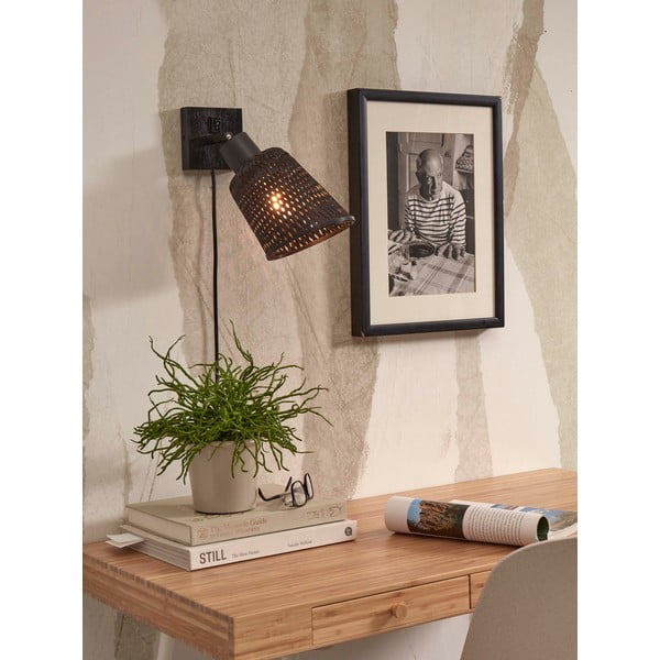 Aplică de perete neagră ø 15 cm Java – Good&Mojo-image-4