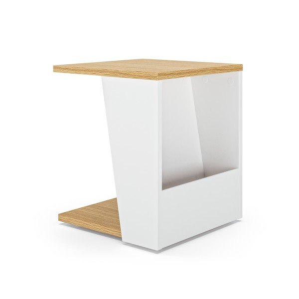 Măsuță de cafea cu blat cu aspect de lemn de stejar 40x40 cm Albi TemaHome-image-2