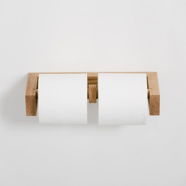 Suport perete din lemn de stejar pentru hârtia igienică Wireworks-image-1