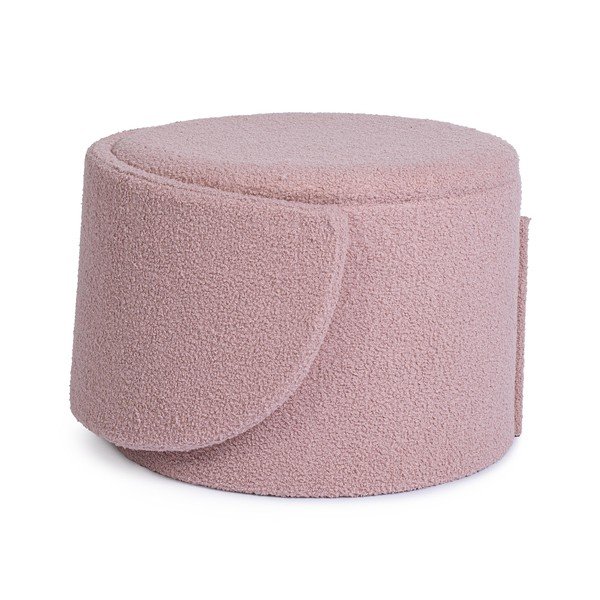 Puf roz prăfuit cu tapițerie din țesătură bouclé Anthea – Yes Everyday-image-4