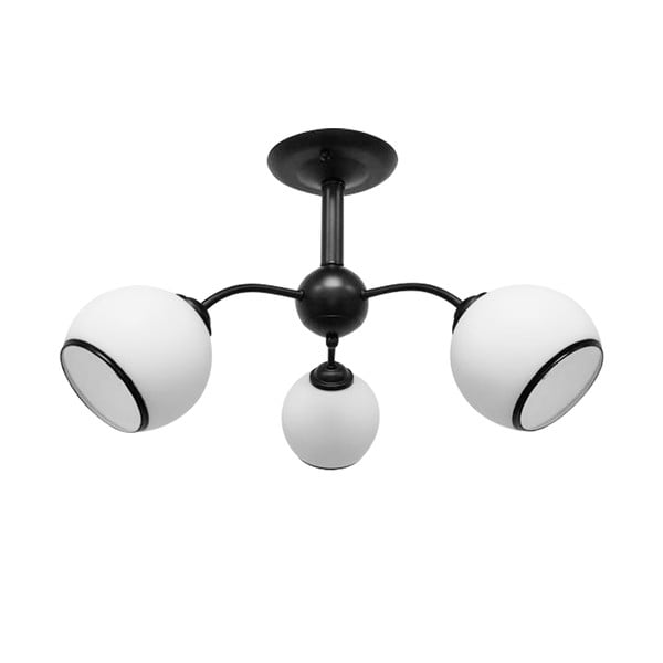 Plafonieră alb-negru cu abajur din sticlă 56x56 cm Marinen – Candellux Lighting
