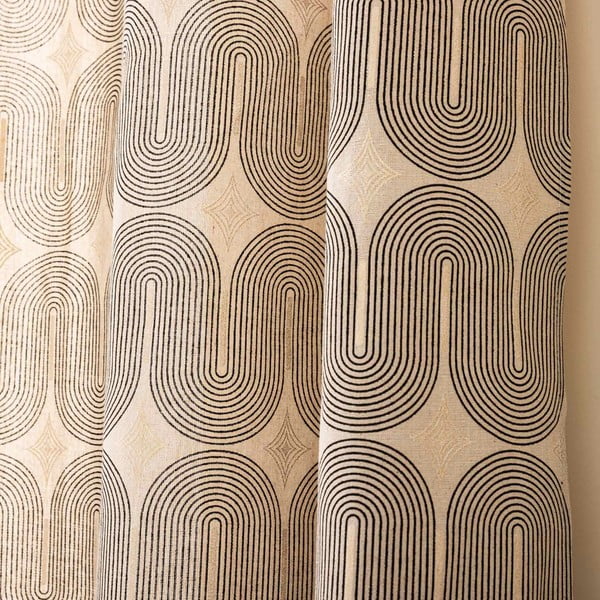 Draperie neagră-bej 140x240 cm Ondine – douceur d'intérieur-image-4