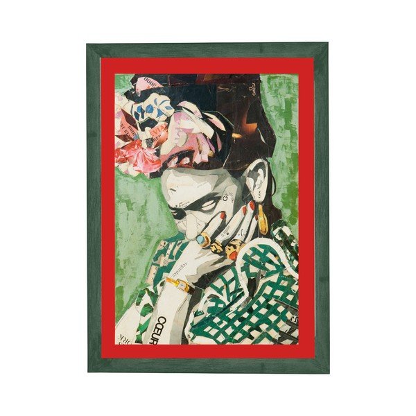 Tablou cu ramă pentru perete Surdic Red Frida, 30 x 40 cm