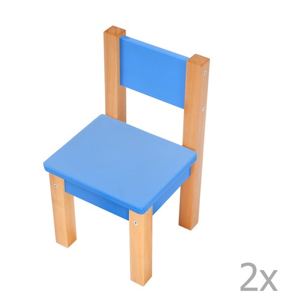 Set 2 scaune pentru copii Mobi furniture Mario, albastru
