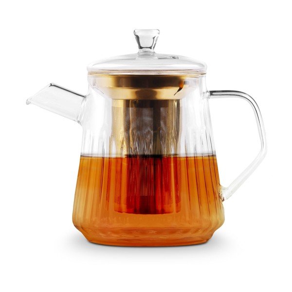 Ceainic auriu cu filtru din sticlă 900 ml Mia – Vialli Design-image-4