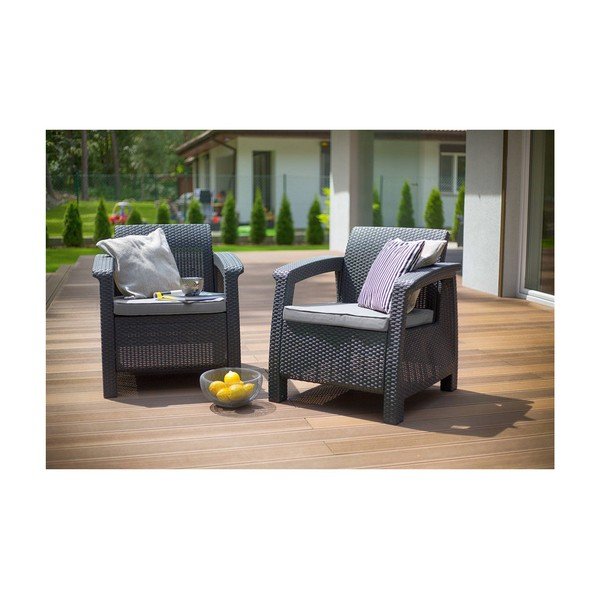 Fotoliu de grădină gri închis Corfu – Keter-image-1