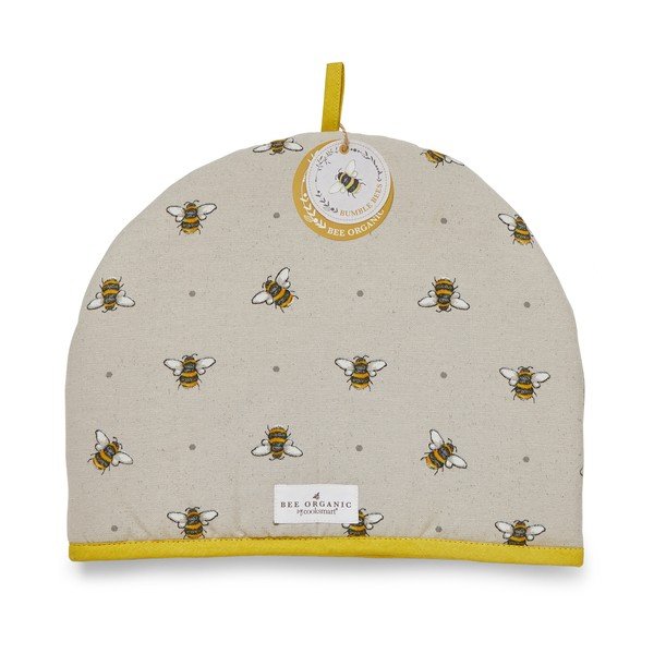 Capac din bumbac pentru ceainic Cooksmart ® Bumble Bees, bej-galben-image-2