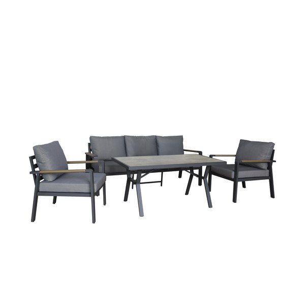 Set mobilier de grădină gri închis din aluminiu pentru 5 persoane Sibiu – Rojaplast-image-2