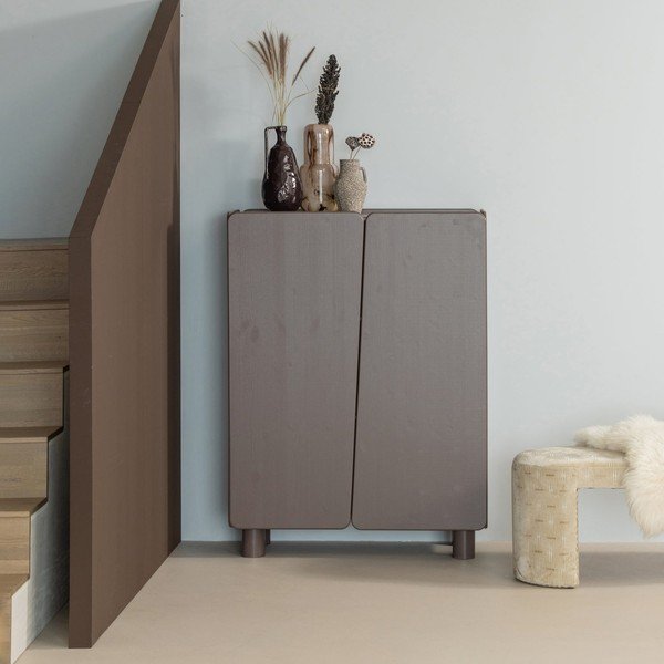 Dulap maro din lemn de pin 100x135x45 cm Root – WOOOD-image-1