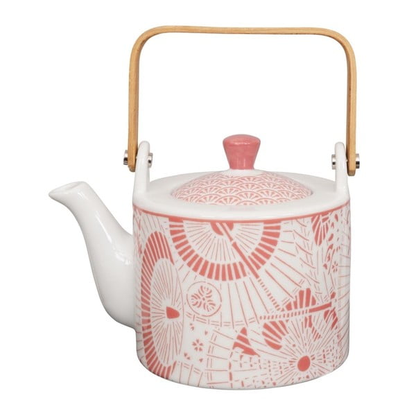 Ceainic din porțelan Tokyo Design Studio Shiki, 800 ml, alb-roșu