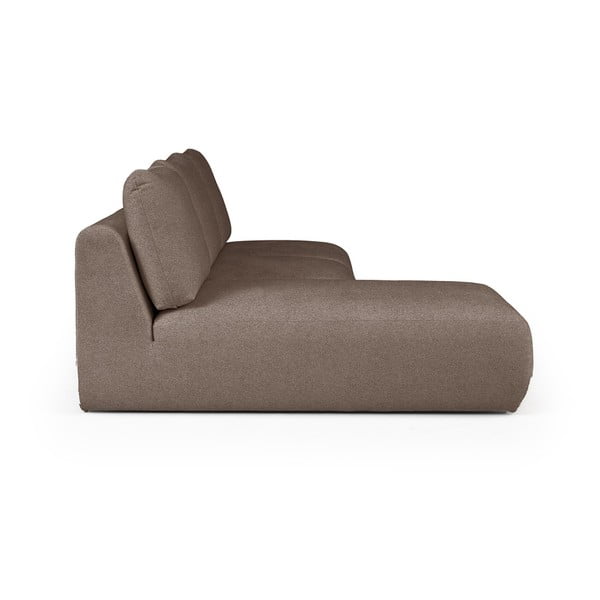 Colțar maro cu tapițerie din țesătură bouclé (cu colț pe partea stângă, cu șezlong) Mirel – Rodier-image-3