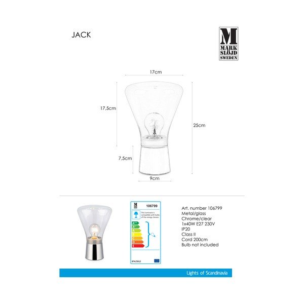 Veioză Markslöjd Jack, ø 16,5 cm, argintiu-image-2