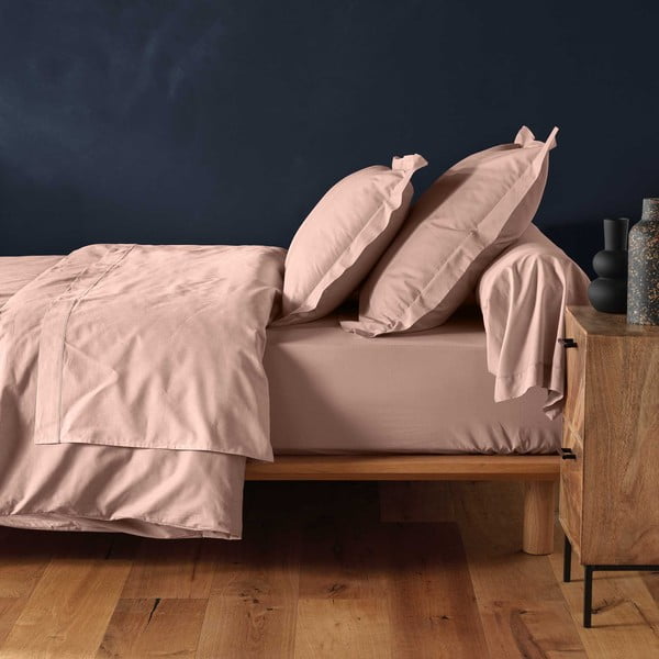 Cearceaf roz din bumbac cu elastic 180x200 cm Lina – douceur d'intérieur-image-2
