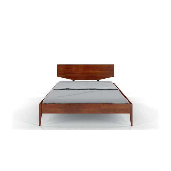 Pat matrimonial maro închis din lemn de fag 200x200 cm Sund – Skandica-image-1