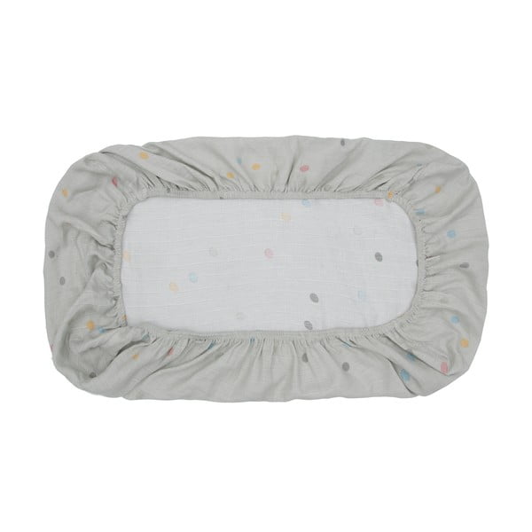 Cearceaf din muselină Kindsgut Dots, 60 x 120 cm, gri-image-4