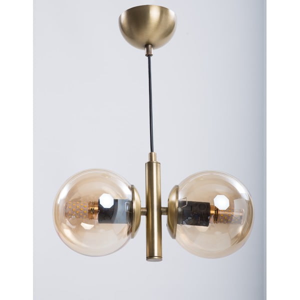 Lustră aurie cu abajur din sticlă Monera – Squid Lighting-image-1